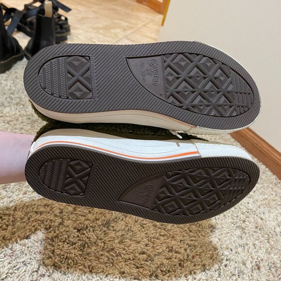 Converse Sherpa EVA Platform High Top Sneakers Dark Moss Bold Mandarin Y4.5/W6.5 - Picture 8 of 16